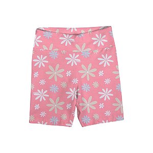 Shorts Ciclista Fit Estampado Cotton Rosa