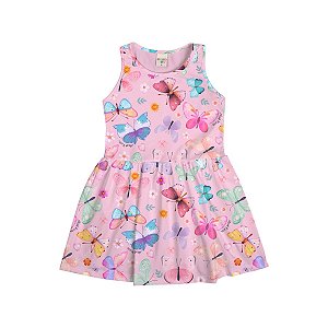 Vestido Regata Estampado Malha Térmica Sublimada Rosa