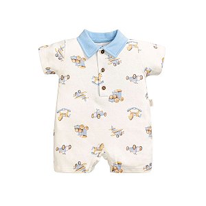 Macacão Curto Suedine Masculino Azul