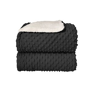 Cobertor Sherpan Dots Preto