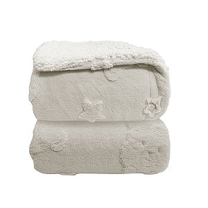 Cobertor Sherpan Relevo Urso Branco