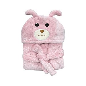 Roupão Power Sec Animado Cachorro Rosa
