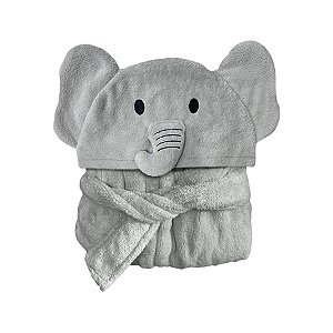 Roupão Power Sec Animado Elefante Cinza