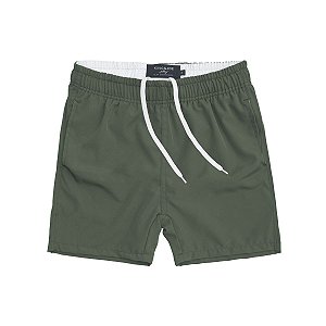Shorts Nylon Liso Verde Exército