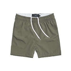 Shorts Nylon Liso Verde Militar