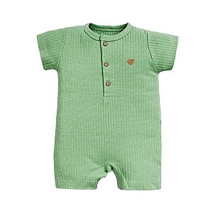 Macacão Curto Canelado Verde