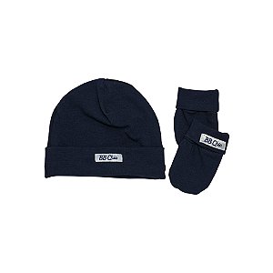Kit Touca e Luva Suedine Azul Marinho