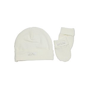 Kit Touca e Luva Suedine Off White