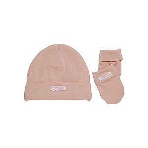 Kit Touca e Luva Suedine Rosê