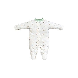 Macacão Longo Estampado Safari Suedine Pima Verde