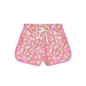 Shorts Estampado Rosa