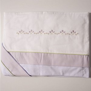 Jogo Lençol Berço 3 Peças Flores Lilás