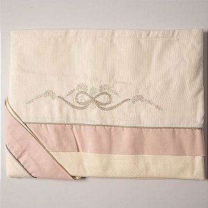 Jogo Lençol Berço 3 Peças Laço Rosê