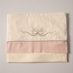 Jogo Lençol Carrinho 3 Peças Laço Rosê