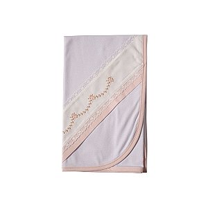 Cueiro Malha Flor Rosa Bebê