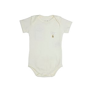 Body Pingente Ursinho Manga Curta Off White