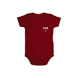 Body Pingente Ursinho Manga Curta Vermelho