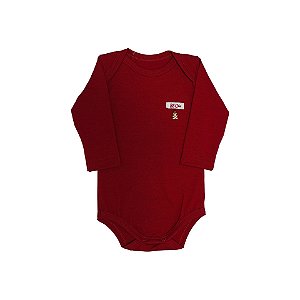 Body Pingente Ursinho Manga Longa Vermelho