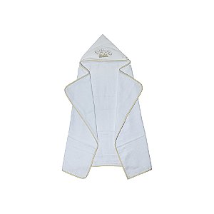 Toalha de Banho Fralda com Capuz Bordado Ovelha Linho