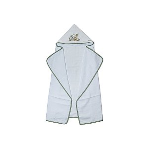 Toalha de Banho Fralda com Capuz Bordado Safari Verde