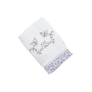 Toalha de Boca Bordado Borboleta Lilás