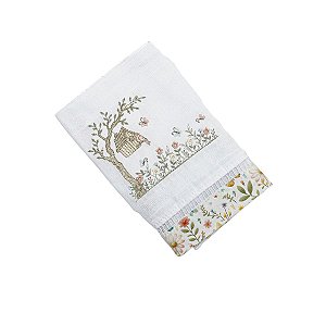 Toalha de Boca Bordado Jardim Floral