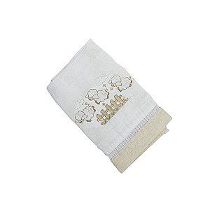 Toalha de Boca Bordado Ovelha Linho