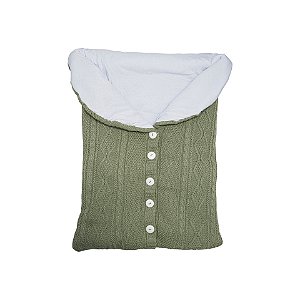 Porta Bebê Verde Mescla com Off White