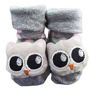 Meia Sapatinho Antiderrapante com Corujinha