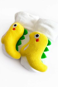 Meia Sapatinho Antiderrapante com Dinossauro
