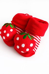 Meia Sapatinho Antiderrapante com Moranguinho