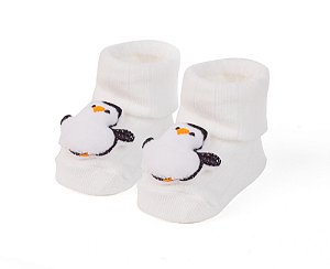 Meia Sapatinho Antiderrapante com Pinguinzinho