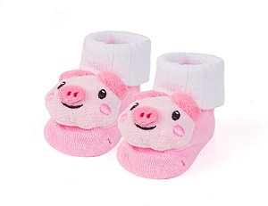 Meia Sapatinho Antiderrapante com Porquinho