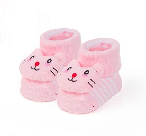 Meia Sapatinho Antiderrapante com Gatinha