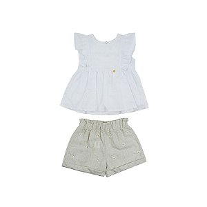 Conjunto Blusinha e Short White Pearl Branco
