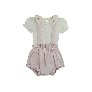 Romper com Body Family Time Off White
