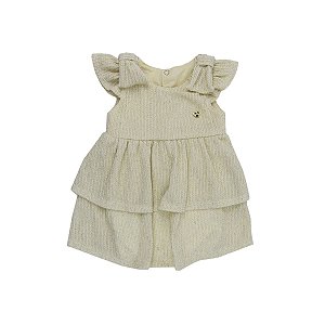 Vestido Body Shine Bege