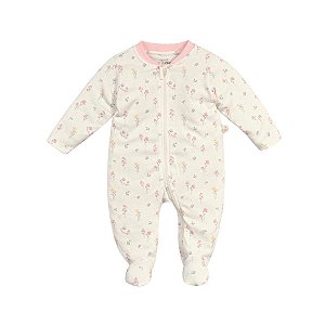 Macacão Longo Estampado Suedine Flores Rosê