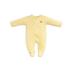 Macacão Longo Zíper Suedine Egípcia Amarelo