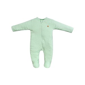 Macacão Longo Zíper Suedine Egípcia Verde