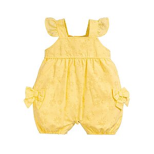 Macacão Manga Curta Voil Amarelo