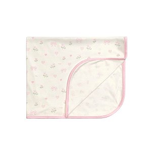 Cueiro Estampado Coração Rosa