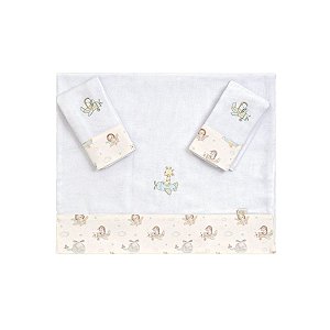 Kit 3 Fraldas Ombro e Boca Avião Bege