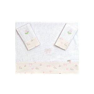 Kit 3 Fraldas Ombro e Boca Coração Rosa