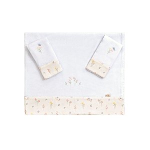 Kit 3 Fraldas Ombro e Boca Flores Rosê