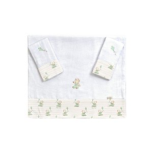 Kit 3 Fraldas Ombro e Boca Urso Verde