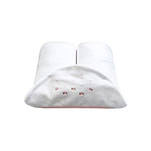 Toalha com Capuz Forrada Atoalhada Flores Rosa