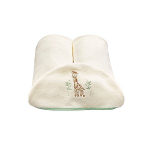 Toalha com Capuz Forrada Atoalhada Girafa Verde