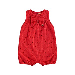 Macaquinho em Laise e Meia Malha Vermelho