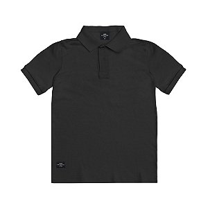 Camiseta Polo Suedine Lisa Preta